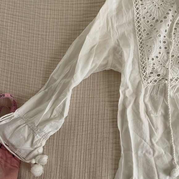 Gianni bini White Lace Detail Women's swim suit cover up Medium 100% cotton - Picture 4 of 10